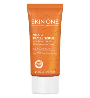 اسکراب صورت مدل Vit C مناسب انواع پوست اسکین وان حجم 100 میلی لیتر