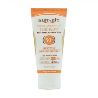 فلوئید ضد آفتاب SPF50+ فیزیکال سان سیف مناسب پوست ‌های حساس 50 میلی لیتر