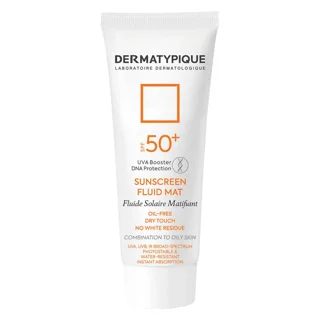 ضد آفتاب فلویید بی‌رنگ SPF50 مدل Fluid mat درماتیپیک